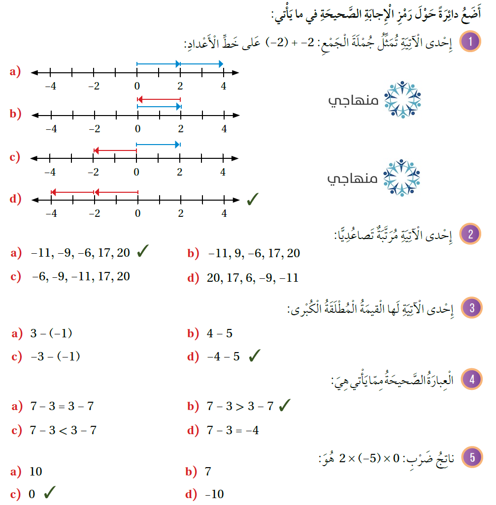 الأعداد الصحيحة والعمليات عليها